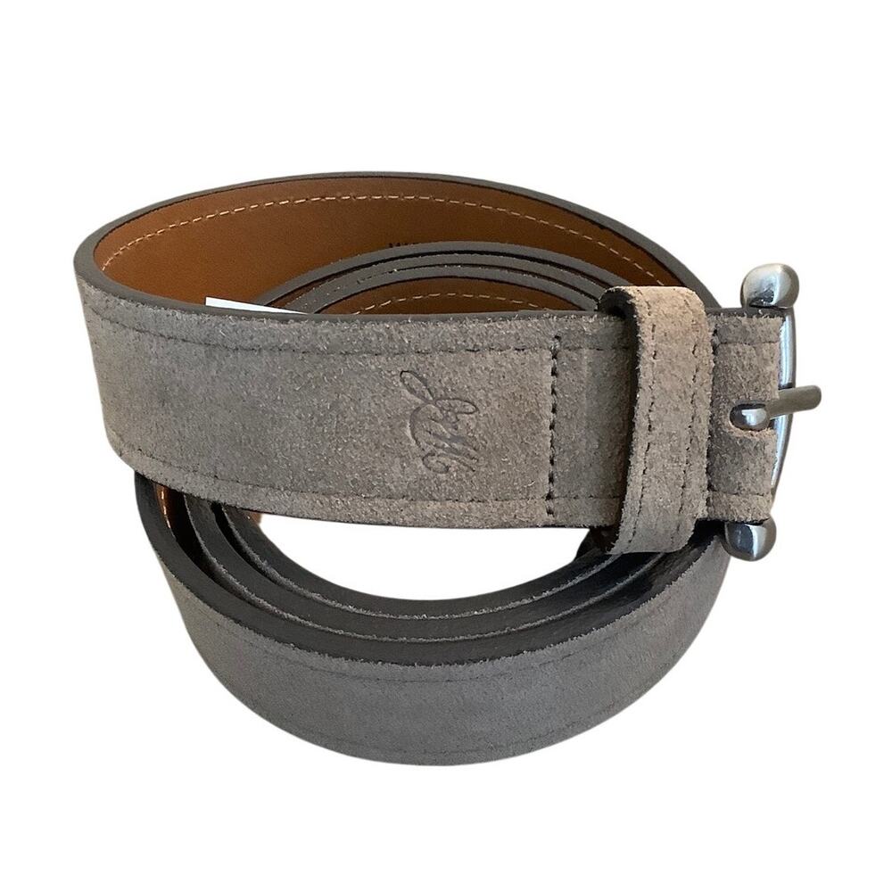 Johnston & Murphy Men's 44 Taupe Suede Leather Belt Classic Quiet Luxury A12-14